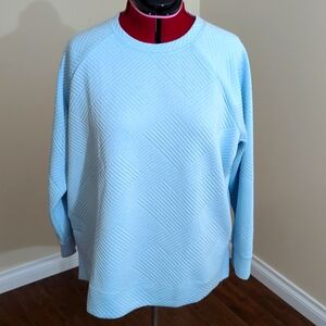 Joe Fresh| NWT Baby Blue Long Sleeve Athletic Crew Neck Sweater Textured Pattern